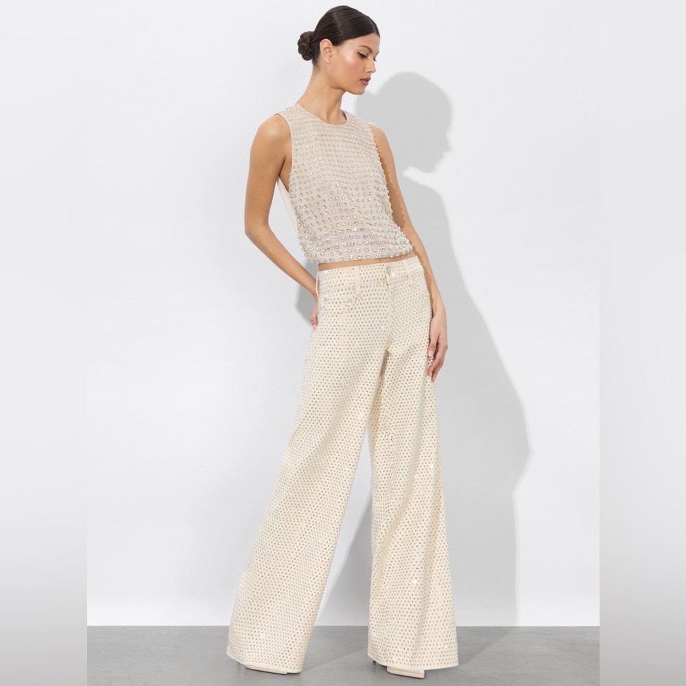 Alice Olivia TRISH EMBELLISHED JEAN $795 New with Tag